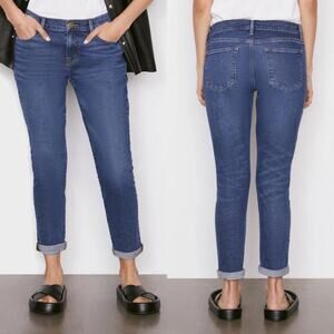 FRAME Denim Mid Rise Le Garcon Skinny Denim Jeans in Kinmount Wash (Sz 27)